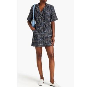 NWT Sandro Alizou Double-Breasted Bouclé-Tweed Mini Dress